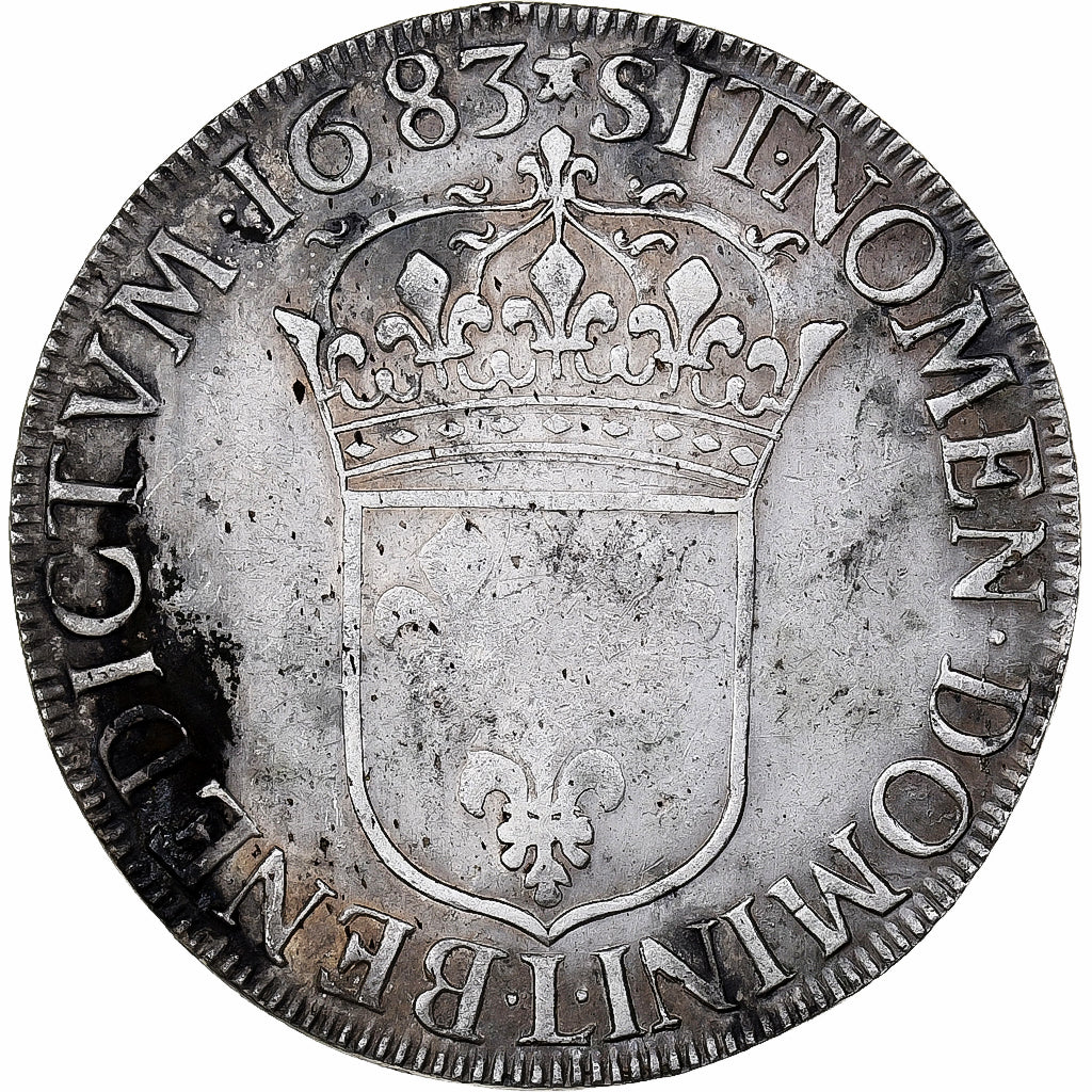 France, Louis XIV, Écu à la cravate, 1683, Bayonne, Argent, TB+, Gadoury:210