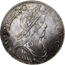France, Louis XIV, Écu à la mèche longue, 1653, Paris, Argent, TTB