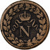 Francia, Napoleon I, 1 Décime, 1814, Strasbourg, Variety, Bronzo, MB