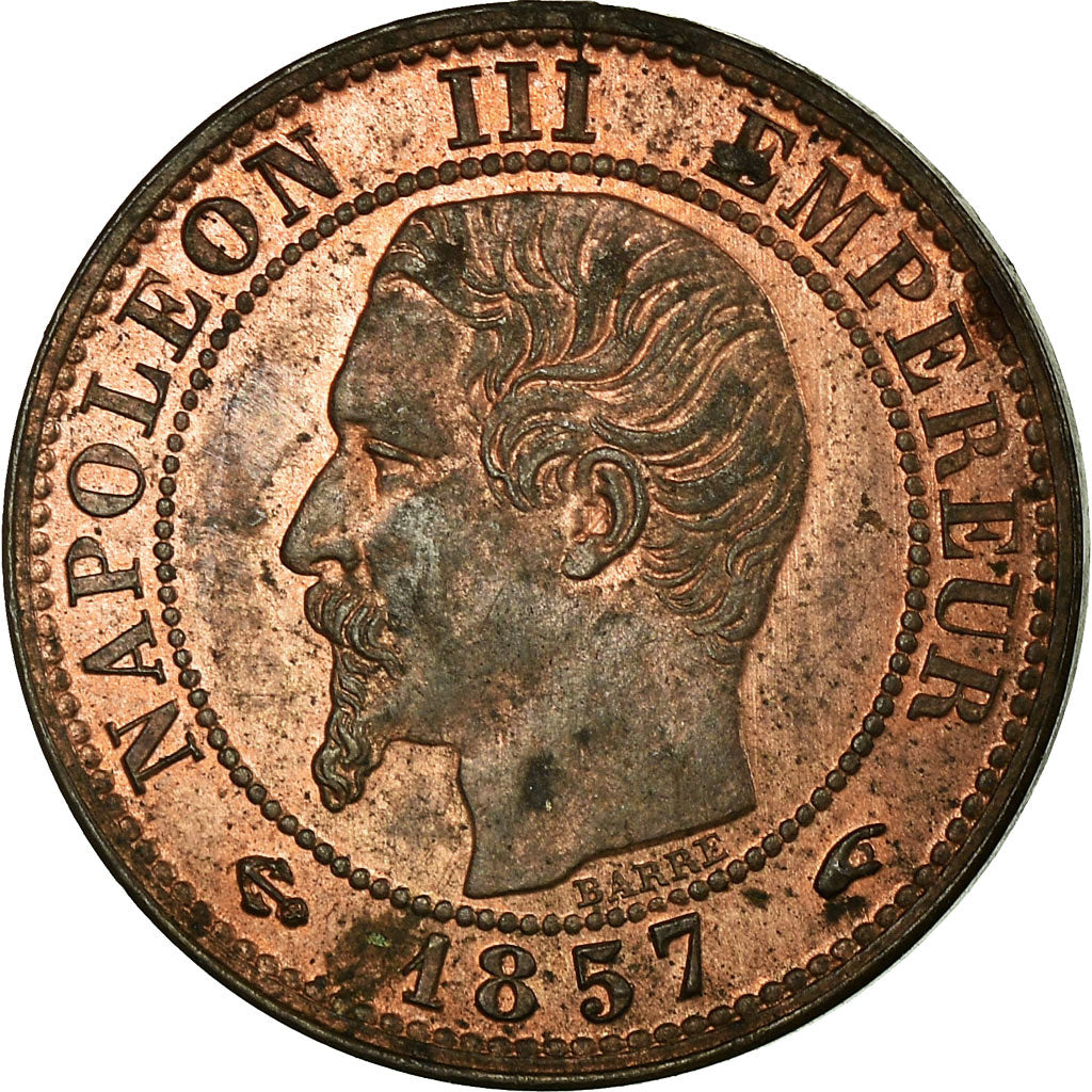 Moeda, França, Napoleon III, Napoléon III, Centime, 1857, Paris, MS(60-62)