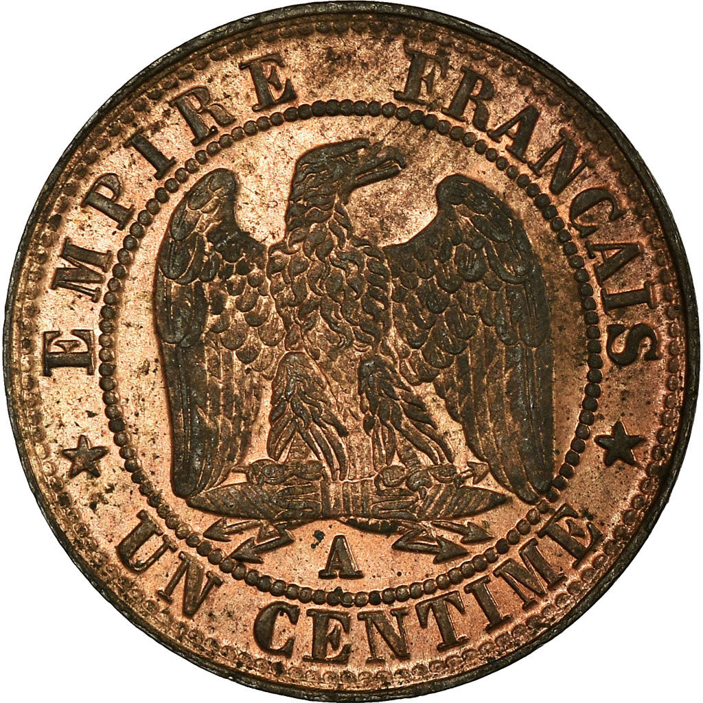 Moeda, França, Napoleon III, Napoléon III, Centime, 1857, Paris, MS(60-62)