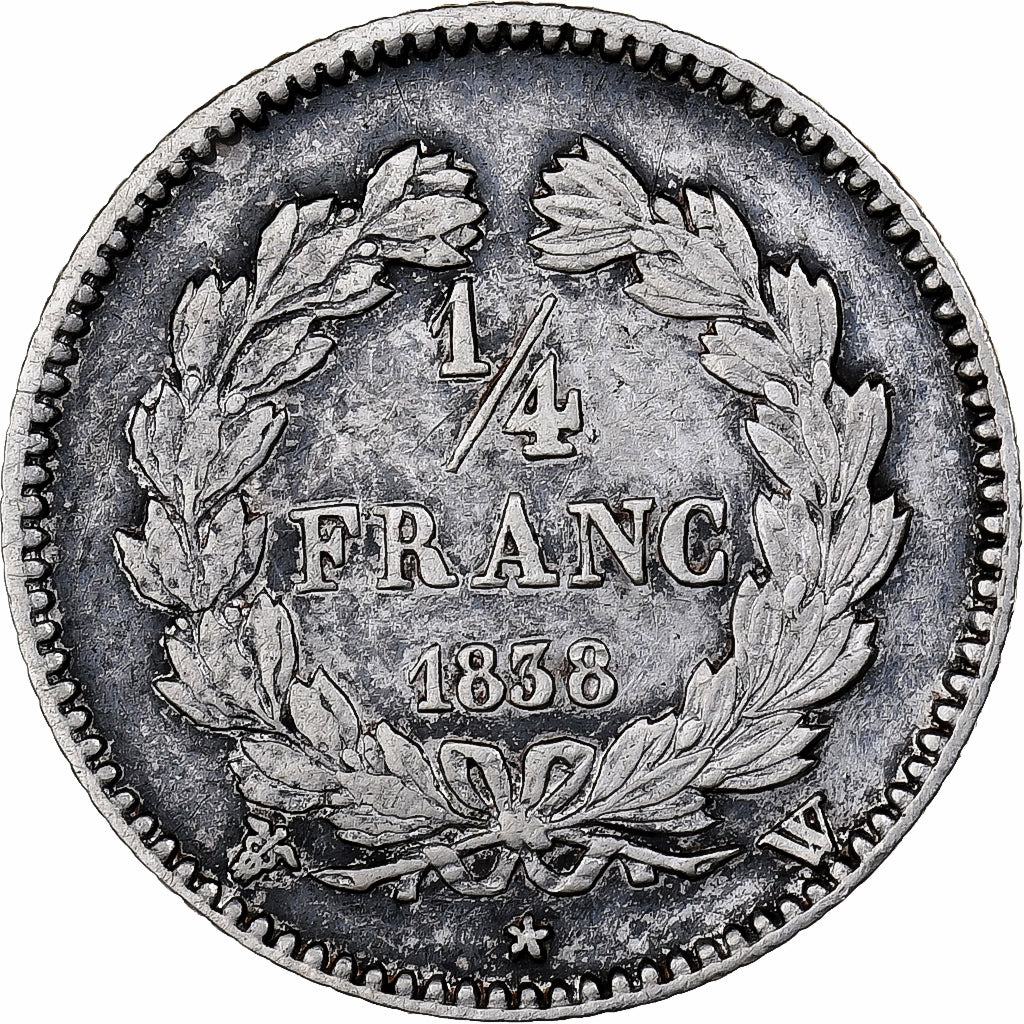 France, Louis-Philippe I, 1/4 Franc, 1838, Lille, Silver, EF(40-45)