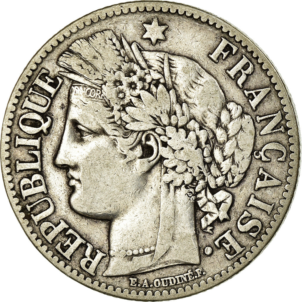 Moneta, Francja, Cérès, 2 Francs, 1871, Paris, VF(30-35), Srebro, KM:817.1