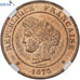Moneta, Francia, Cérès, 5 Centimes, 1873, Paris, GENI, MS62RB, Bronzo, graded
