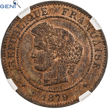 France, 5 Centimes, Cérès, 1879, Paris, Bronze, GENI, UNC Details
