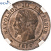 Coin, France, Napoléon III, 2 Centimes, 1856, Bordeaux, GENI, MS63RB, Bronze