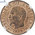Coin, France, Napoléon III, 5 Centimes, 1855, Bordeaux, GENI, MS63RB, Bronze