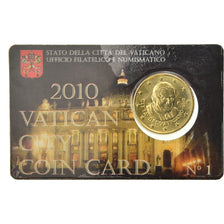 VATICAN CITY, 50 Euro Cent, 2010, Coin card, MS(65-70), Brass