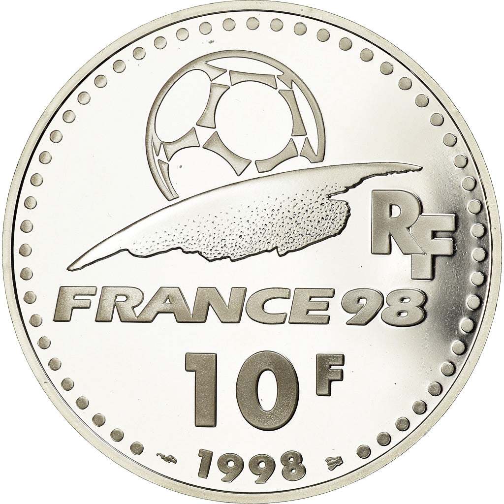 Coin, France, Coupe du Monde, 10 Francs, 1998, MS(65-70), Silver
