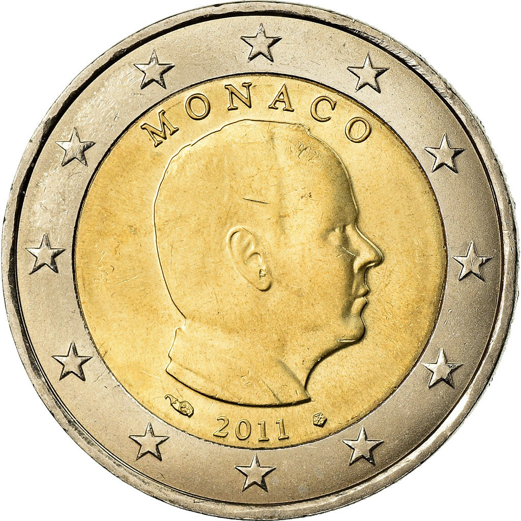 Monaco, 2 Euro, Prince Albert, 2011, MS(63), Bi-Metallic, KM:195