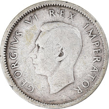 Moneda, Sudáfrica, George VI, 6 Pence, 1940, BC+, Plata, KM:27
