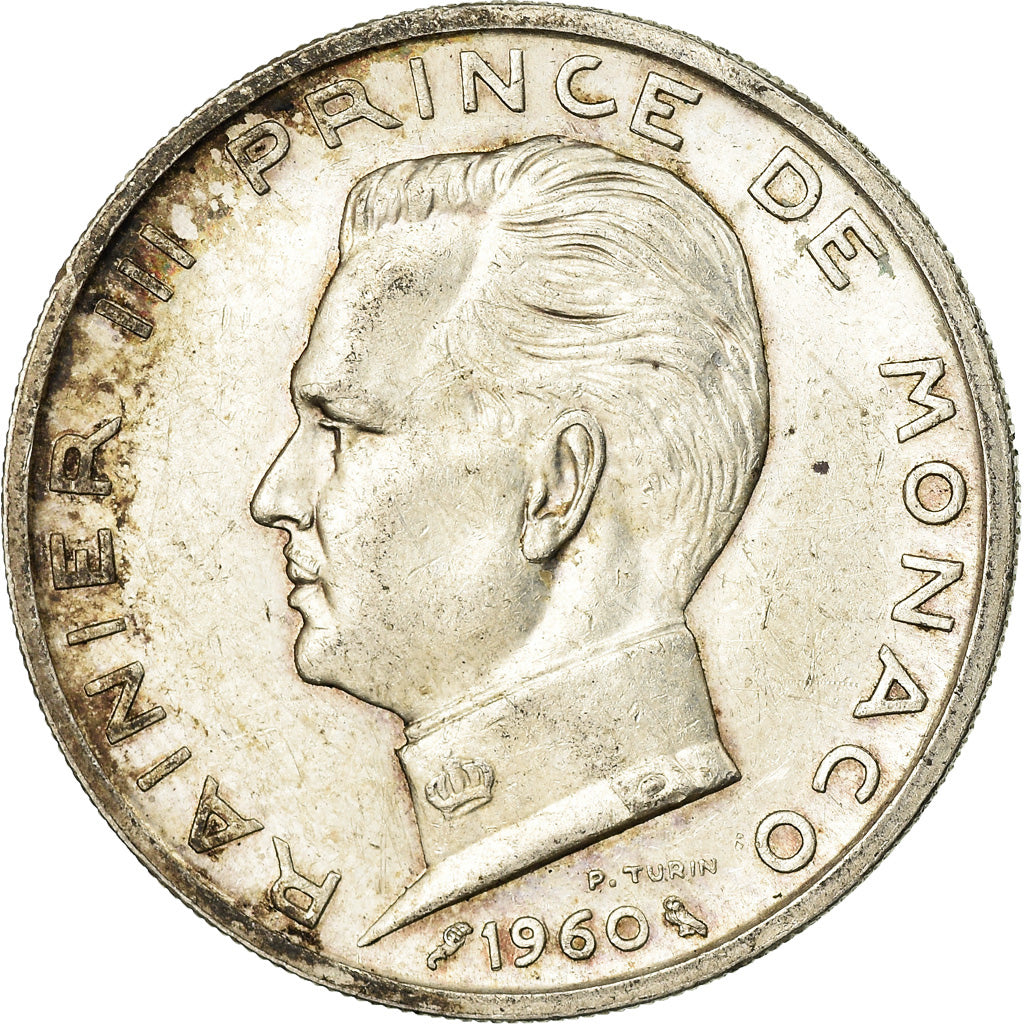 Münze, Monaco, Rainier III, 5 Francs, 1960, SS, Silber, KM:141, Gadoury:MC 152
