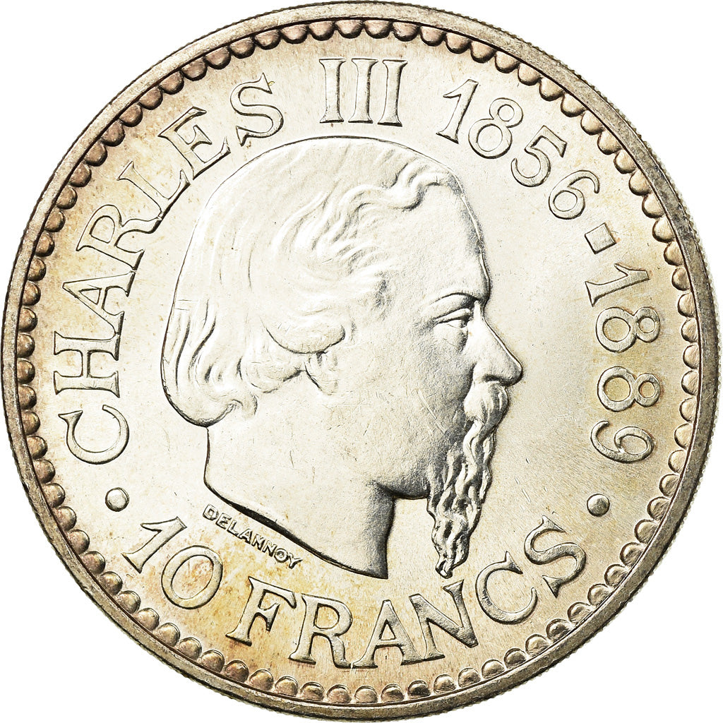 Coin, Monaco, Rainier III, Charles III, 10 Francs, 1966, AU(55-58), Silver