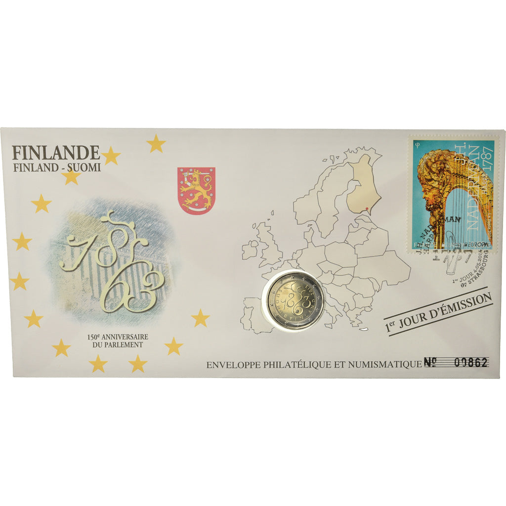 Finlande, 2 Euro, 2013, Enveloppe philatélique numismatique, SPL, Bi-Metallic