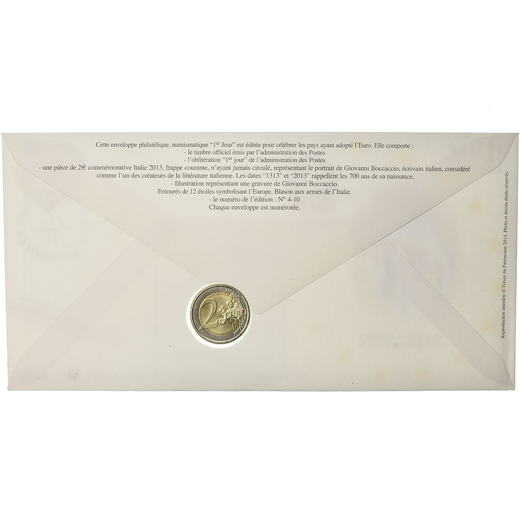 Italië, 2 Euro, 2013, Enveloppe philatélique numismatique, UNC-, Bi-Metallic