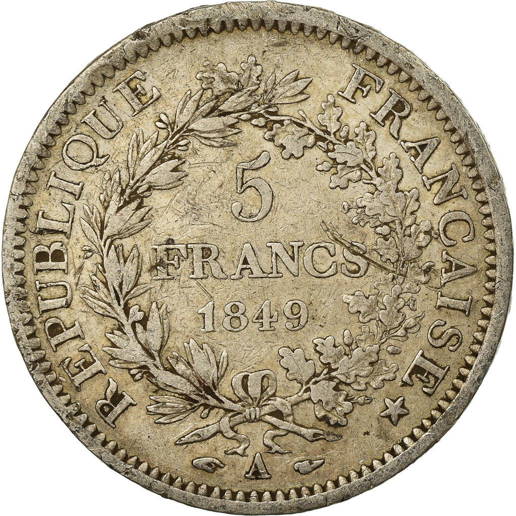 Coin, France, Hercule, 5 Francs, 1849, Paris, VF(30-35), Silver, KM:756.1