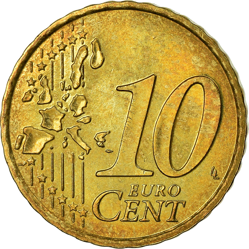 Monaco, 10 Euro Cent, 2003, AU(55-58), Brass, KM:170