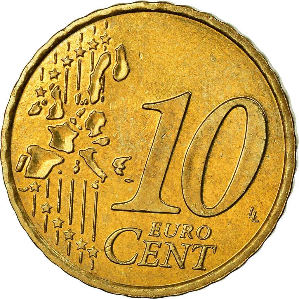 Monaco, 10 Euro Cent, 2003, SPL-, Ottone, KM:170