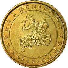Monaco, 10 Euro Cent, 2003, AU(55-58), Brass, KM:170