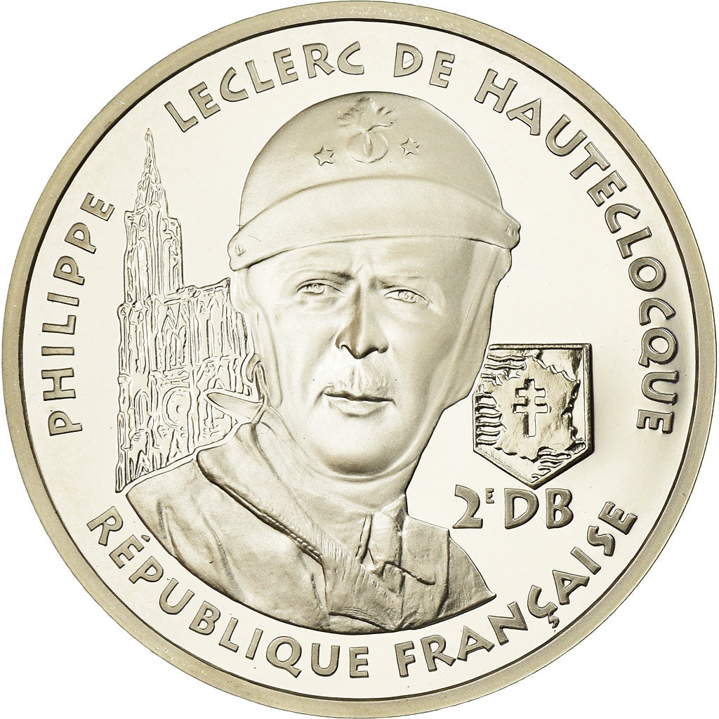 Munten, Frankrijk, Général Leclerc, 100 Francs, 1994, BE, FDC, Zilver