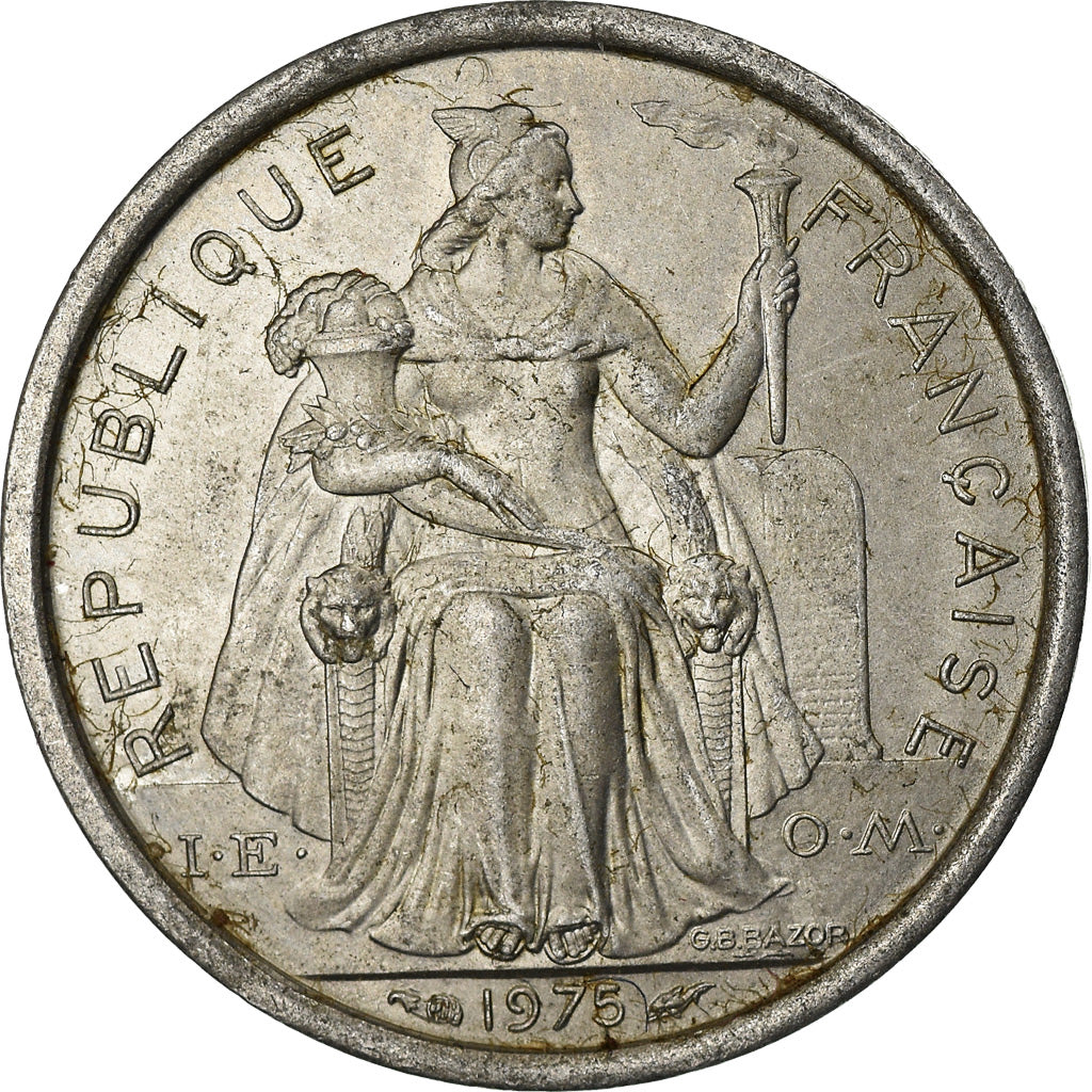 Coin, French Polynesia, Franc, 1975, Paris, AU(50-53), Aluminum, KM:11