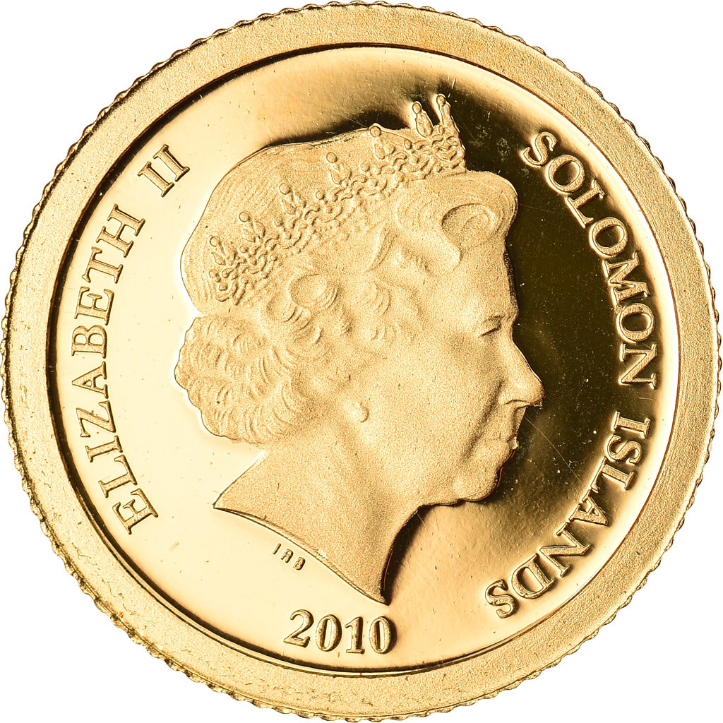 Moneta, Isole Salomone, Elizabeth II, 5 Dollars, 2010, CIT, FDC, Oro, KM:119