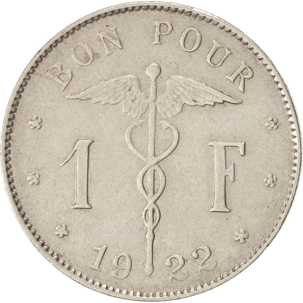 Monnaie, Belgique, Franc, 1922, TTB, Nickel, KM:89