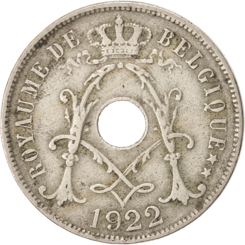 Monnaie, Belgique, 25 Centimes, 1922, TB+, Copper-nickel, KM:68.1