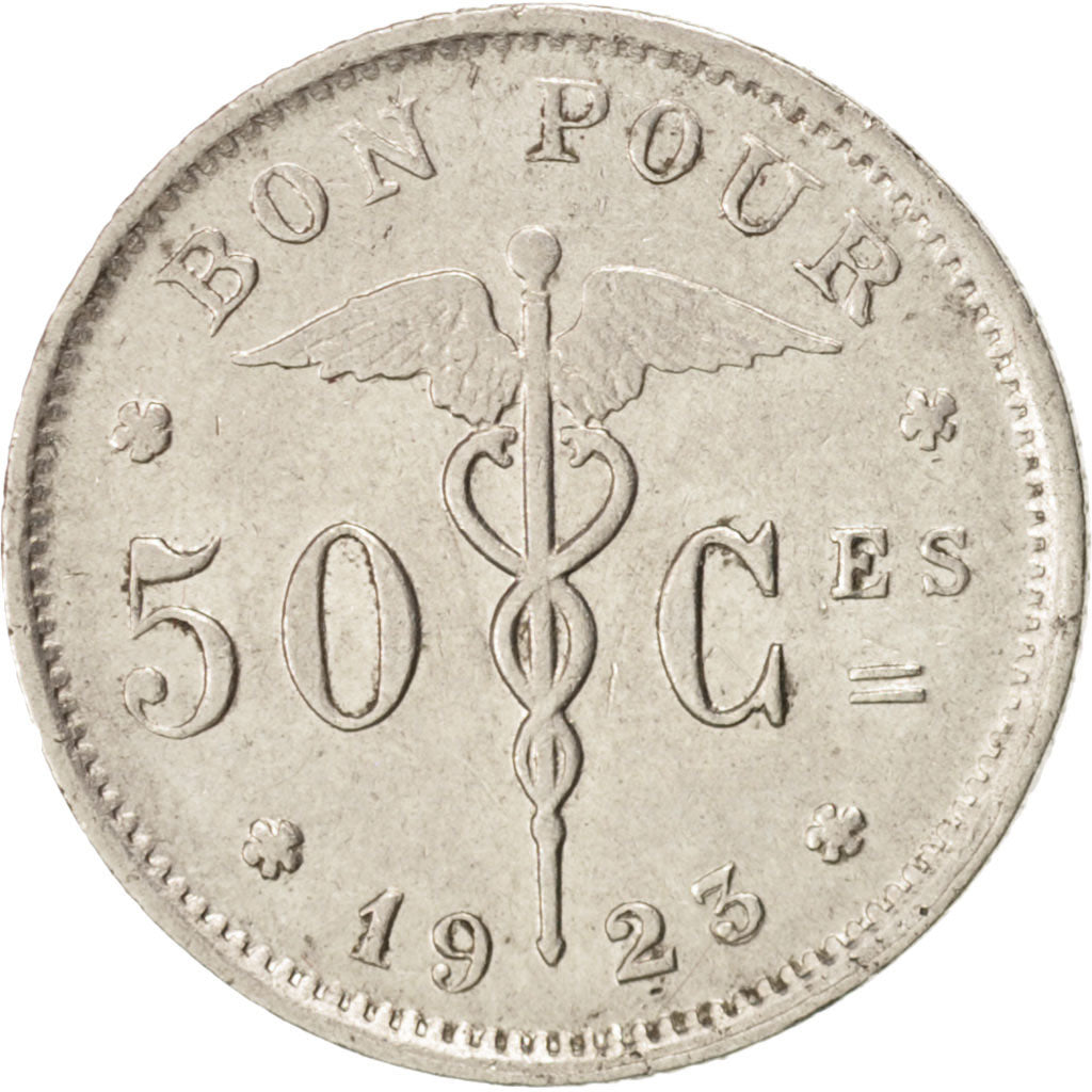 Monnaie, Belgique, 50 Centimes, 1923, TTB+, Nickel, KM:87