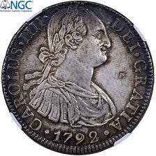 Mexico, Charles IV, 8 Reales, 1792, Mexico City, Silver, NGC, UNC Details
