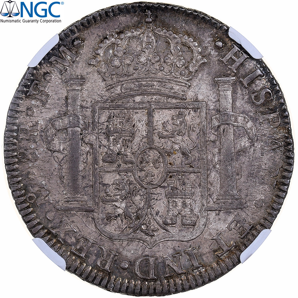 Mexico, Charles IV, 8 Reales, 1792, Mexico City, Silver, NGC, UNC Details