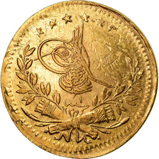 Coin, Turkey, Muhammad VI, 25 Kurush, 1917, Qustantiniyah, EF(40-45), Gold