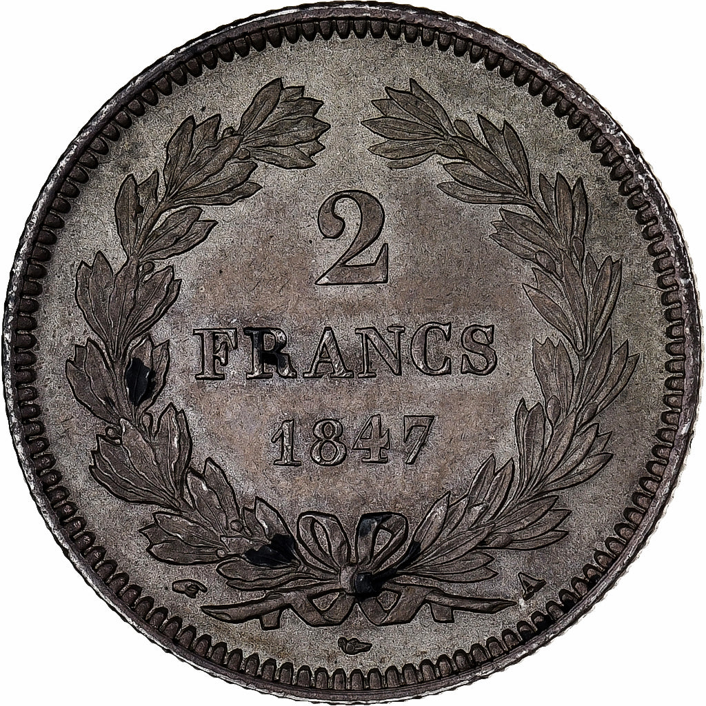 Frankrijk, Louis-Philippe I, 2 Francs, 1847, Paris, Zilver, PR+, Gadoury:520