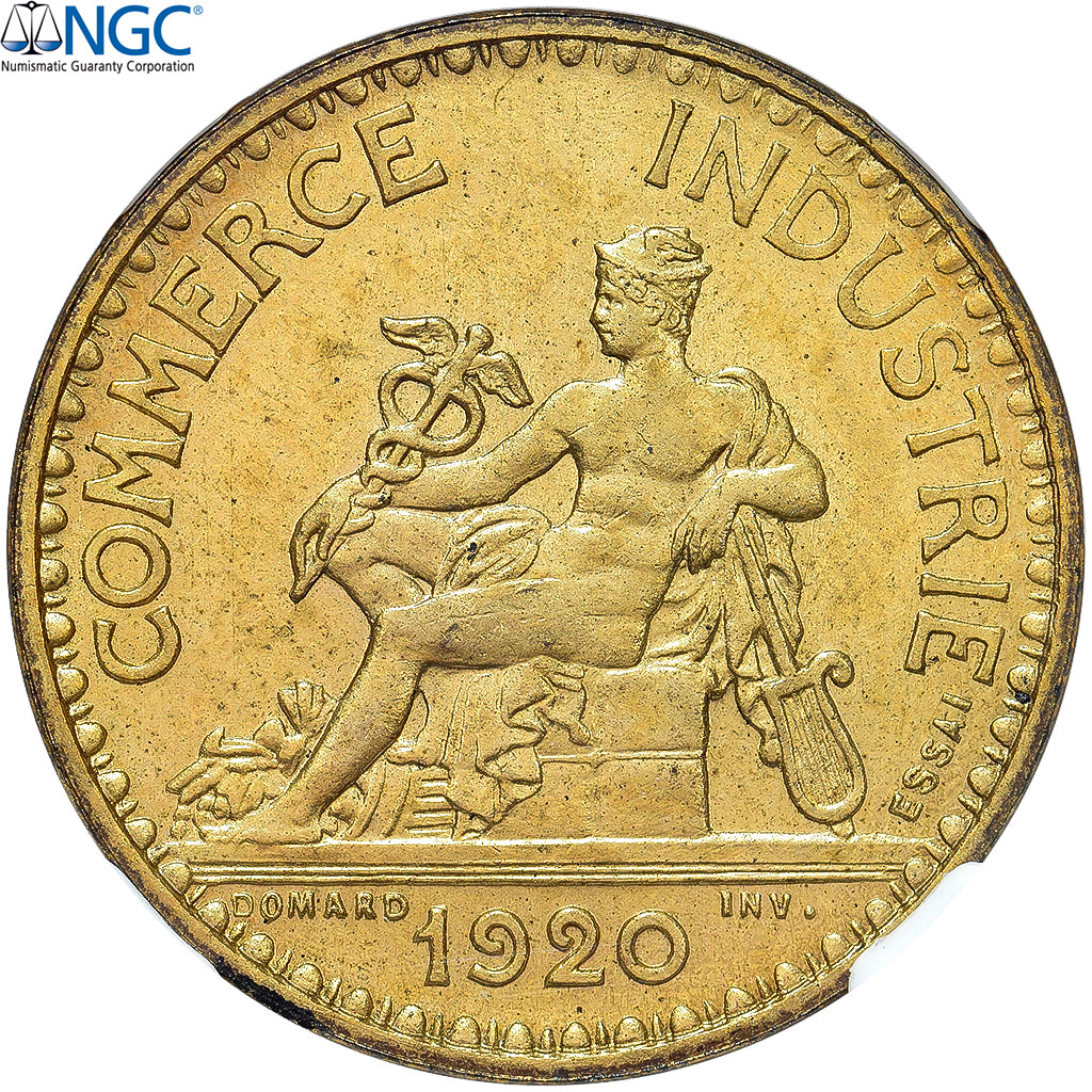 France, 1 Franc, Chambre de commerce, 1920, Paris, Essai-Piéfort