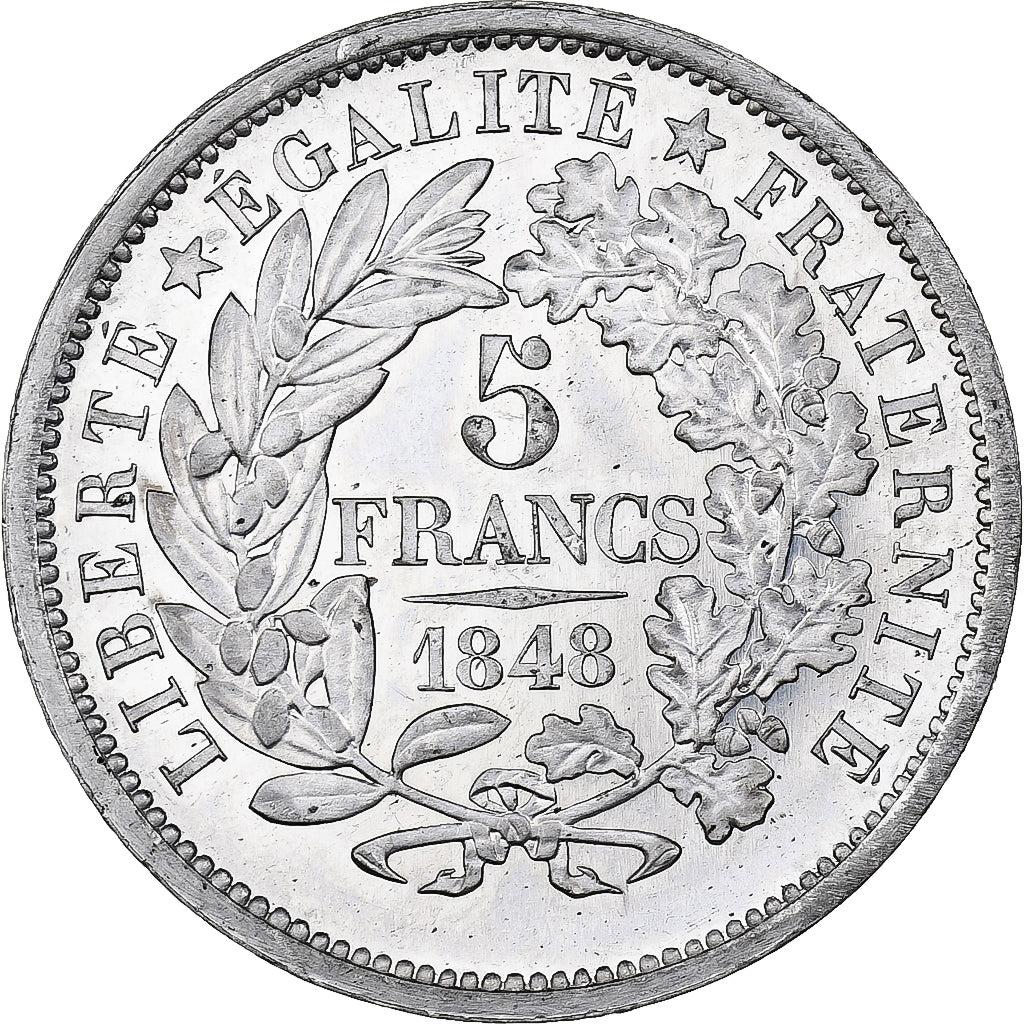 France, 5 Francs, Concours de Farochon, 1848, Paris, Essai, Etain, NGC, MS65