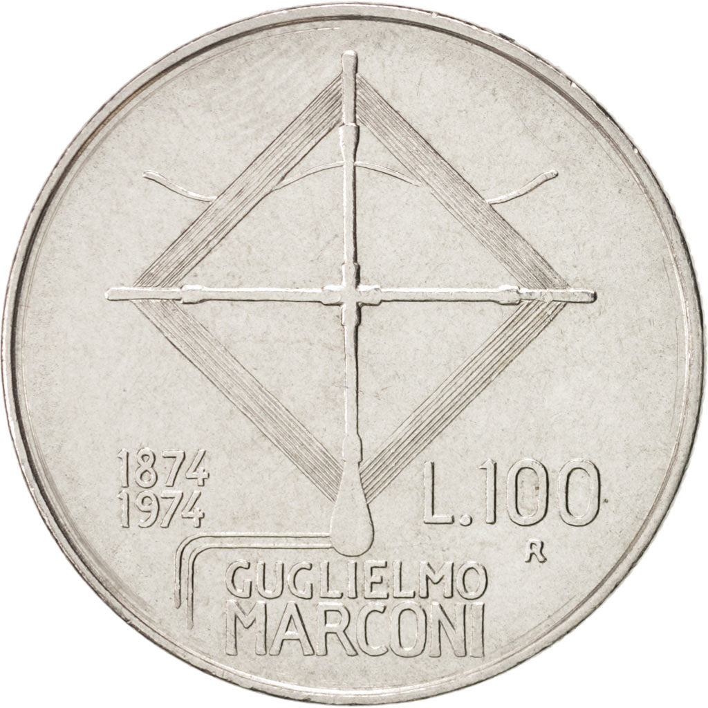 Munten, Italië, 100 Lire, 1974, Rome, ZF+, Stainless Steel, KM:102