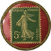 Moeda, França, Cassoret Frères, Arras, 5 Centimes, Timbre-Monnaie, AU(55-58)