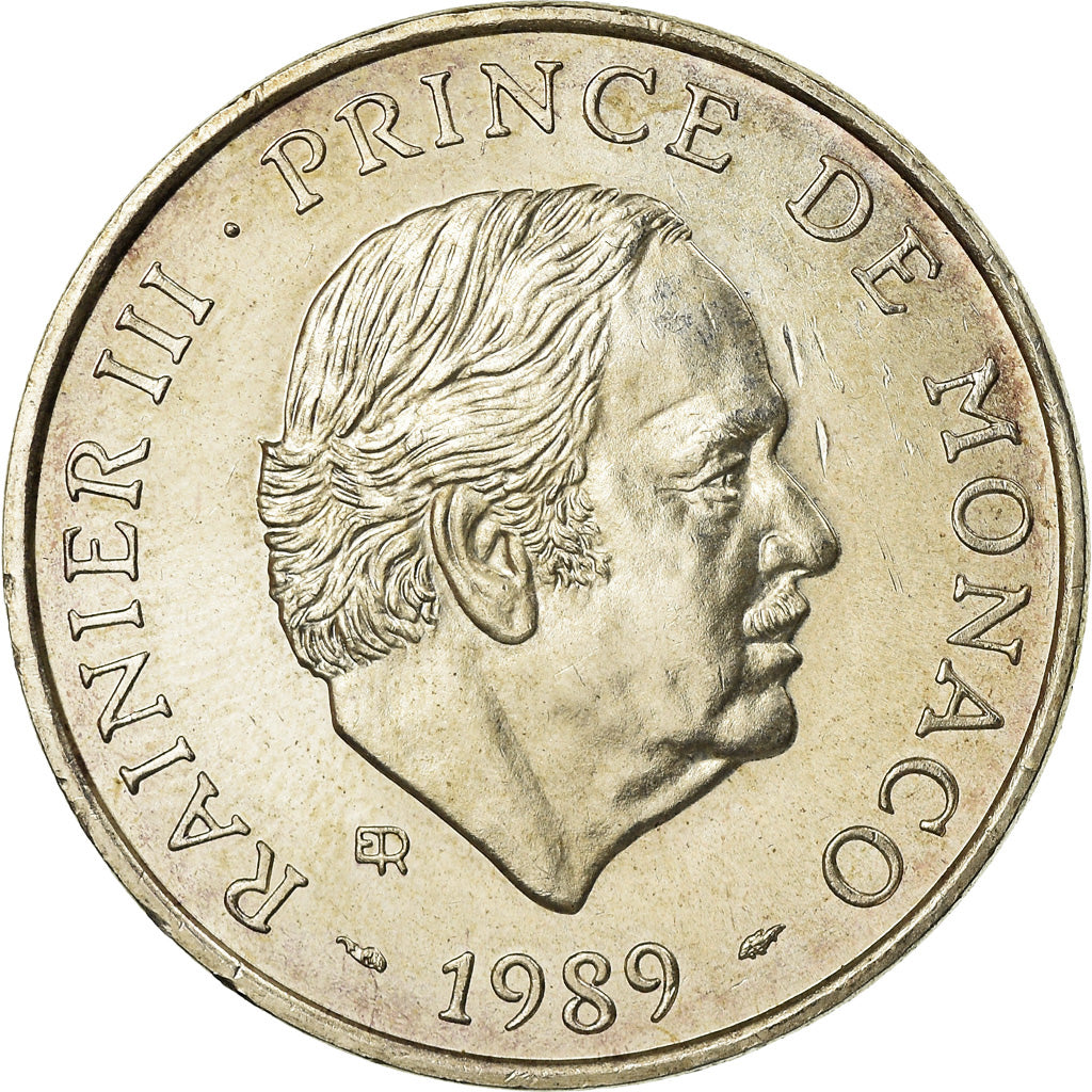 Coin, Monaco, Rainier III, 100 Francs, 1989, AU(55-58), Silver, KM:164