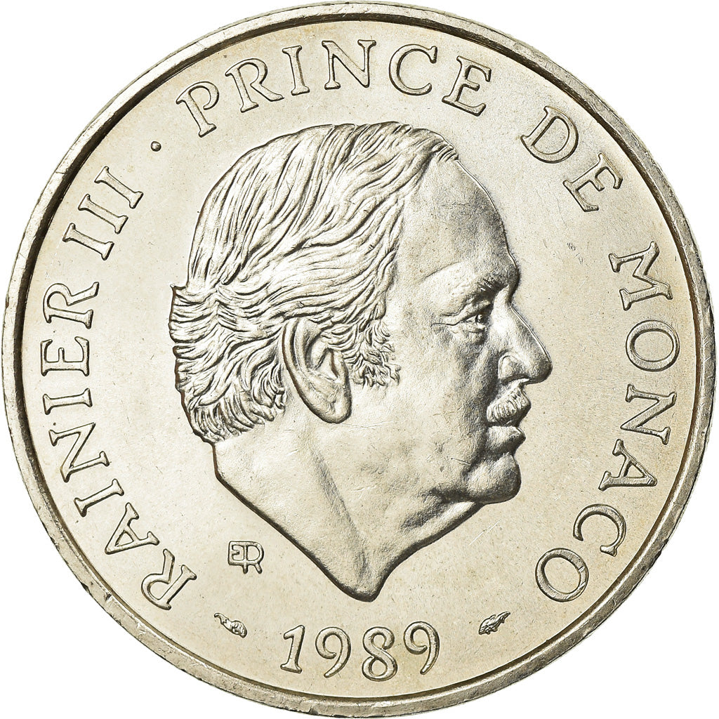 Coin, Monaco, Rainier III, 100 Francs, 1989, AU(55-58), Silver, KM:164