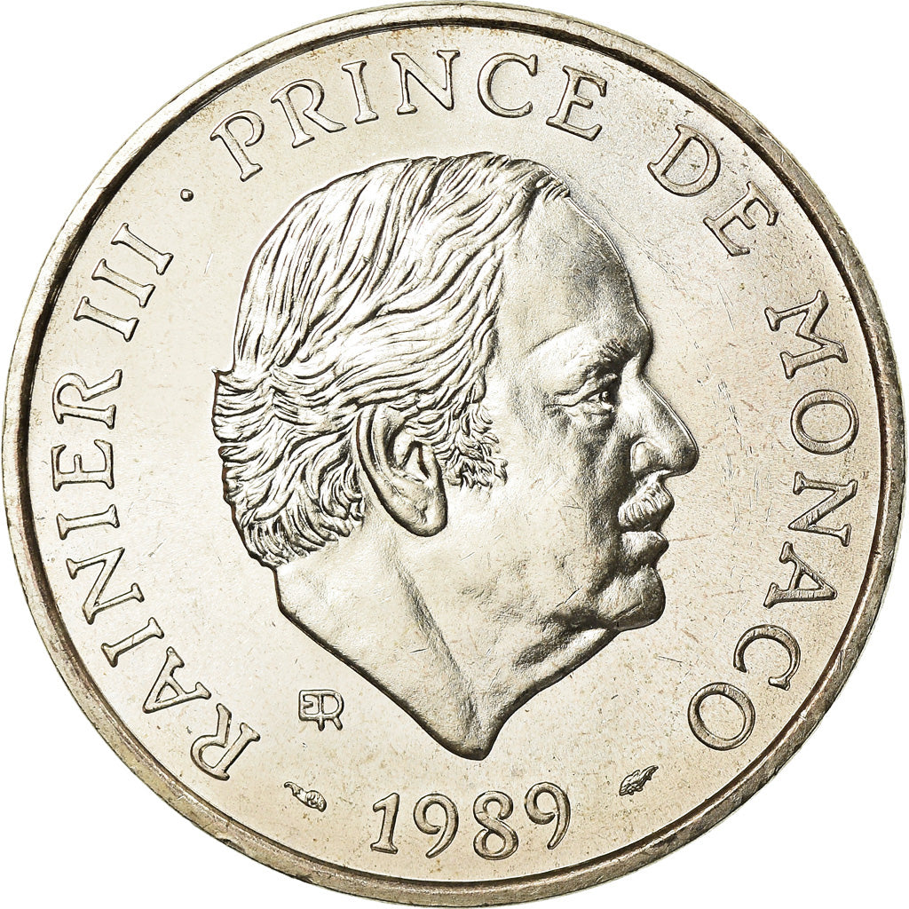 Coin, Monaco, Rainier III, 100 Francs, 1989, AU(55-58), Silver, KM:164