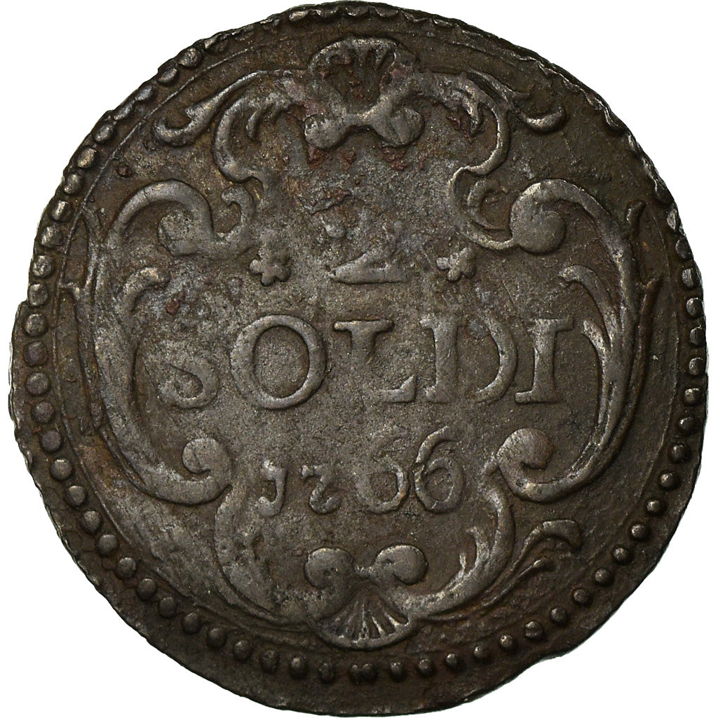 Coin, ITALIAN STATES, CORSICA, General Pasquale Paoli, 2 Soldi, 1766, Murato