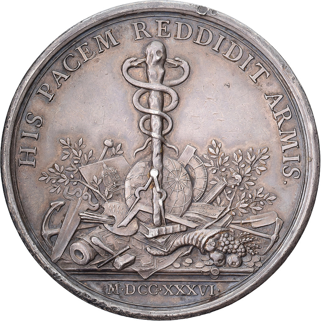 France, Médaille, André Hercule de Fleury, 1736, Genève, Argent, SUP, Dassier