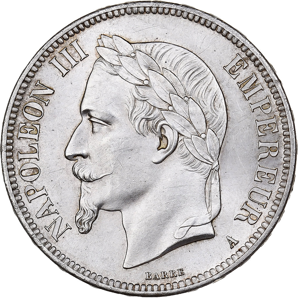 Francia, Napoleon III, 5 Francs, 1863, Paris, Argento, NGC, SPL, Gadoury:739