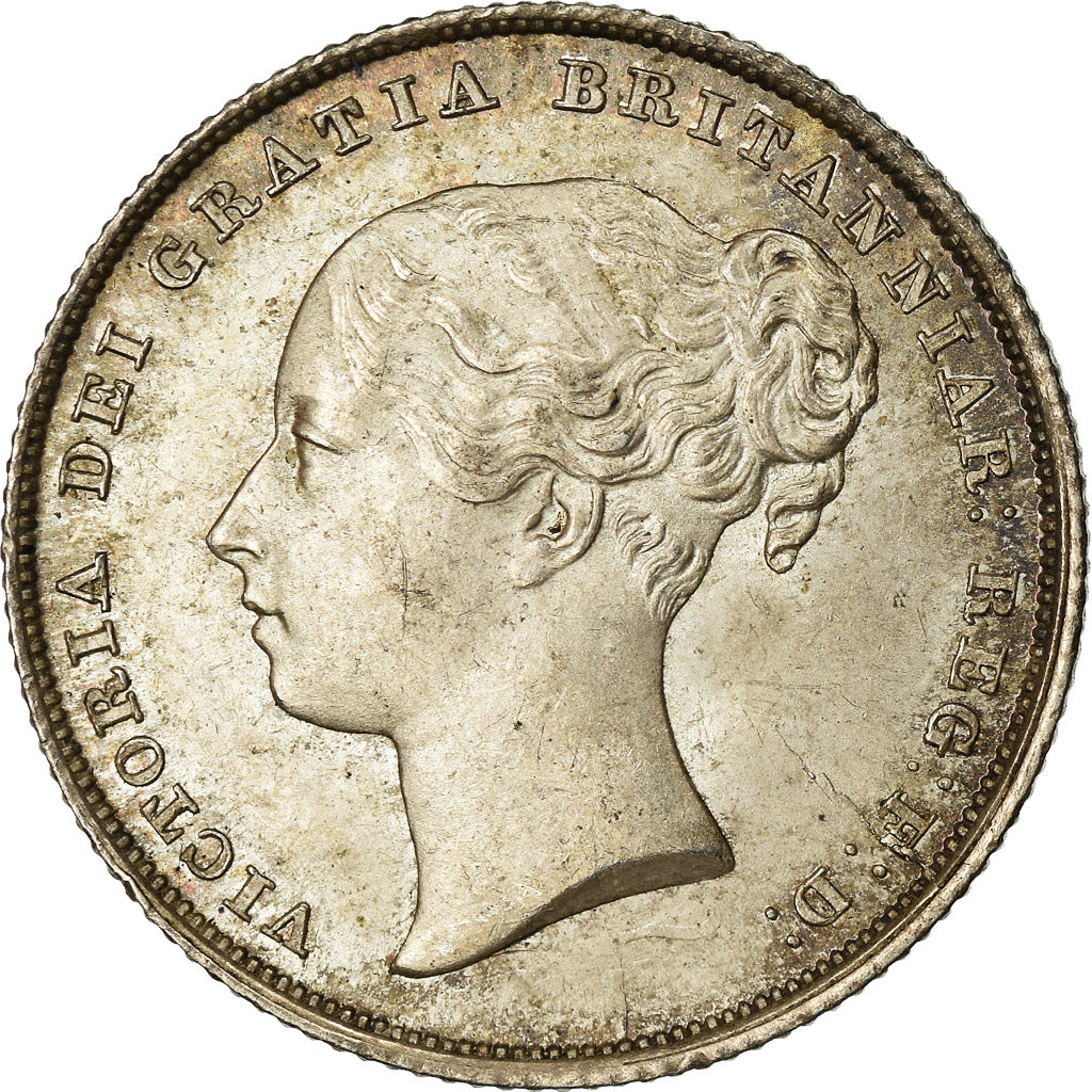 Grã-Bretanha, Victoria, 1 Shilling, 1839, London, Prata, MS(60-62), KM:734.1