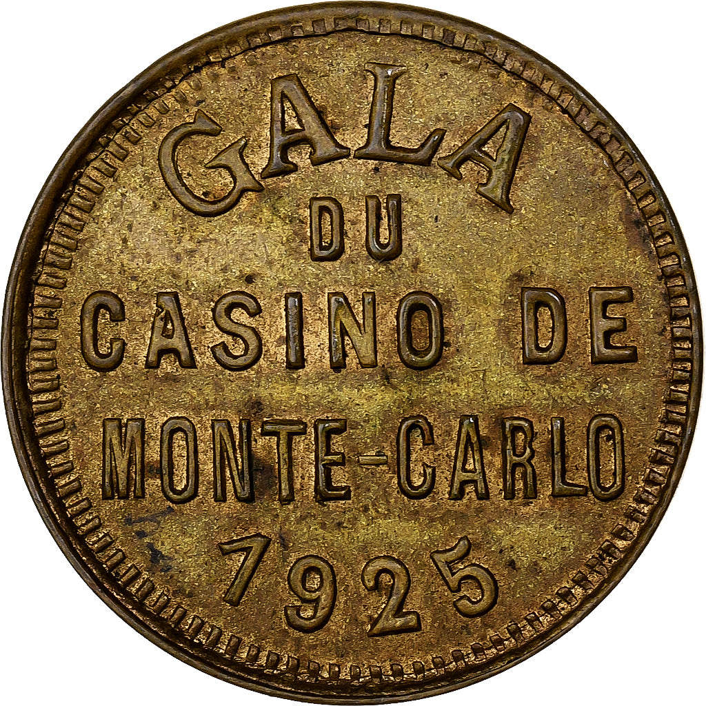 Monaco, Token, Gala du Casino Monte Carlo, bal, 1925, Tin, ZF+