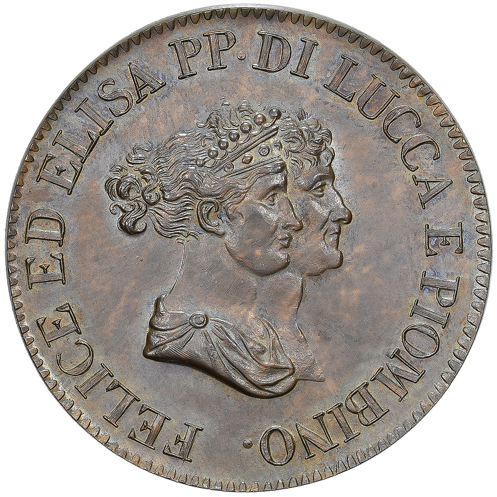 Principality of Lucca and Piombino, Felice and Elisa, 5 Franchi, 1805, Lucca