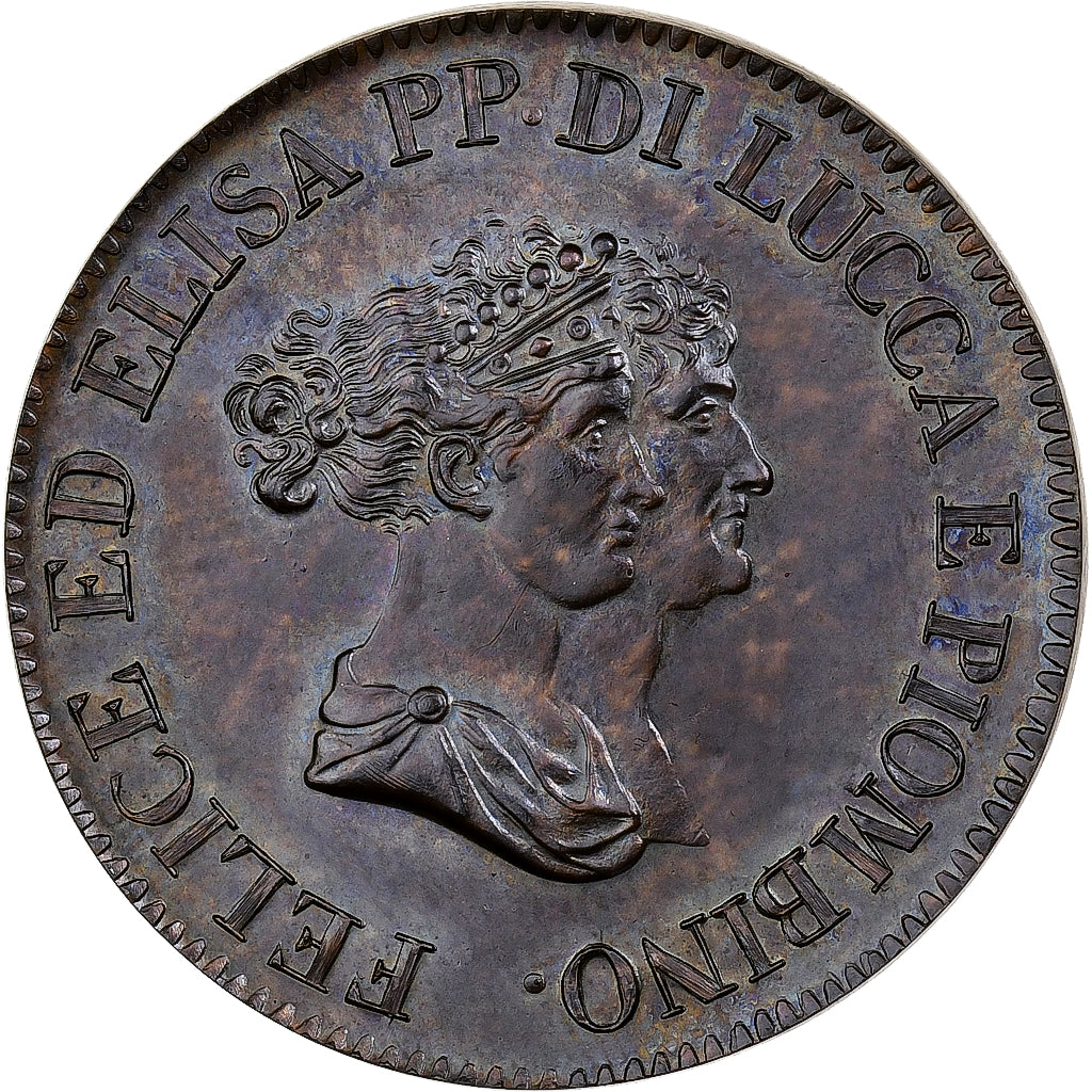 Principality of Lucca and Piombino, Felix and Elisa, 5 Franchi, 1805, Lucca