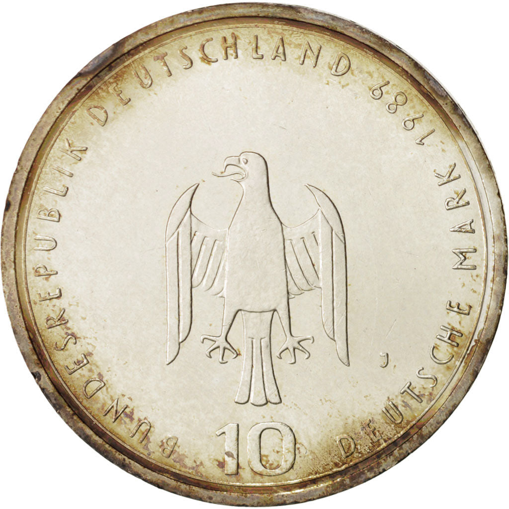 Coin, GERMANY - FEDERAL REPUBLIC, 10 Mark, 1989, Hamburg, Germany, MS(63)