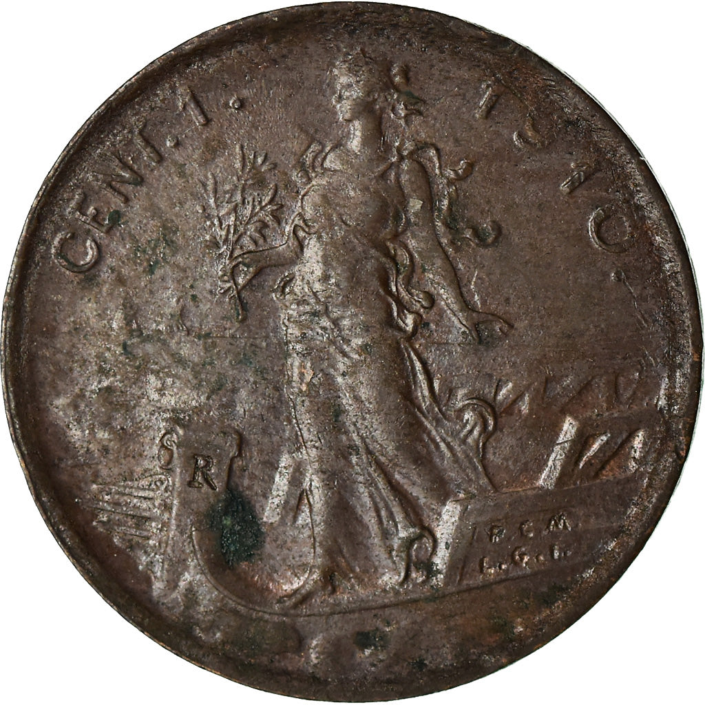Coin, Italy, Vittorio Emanuele III, Centesimo, 1910, Rome, EF(40-45), Bronze