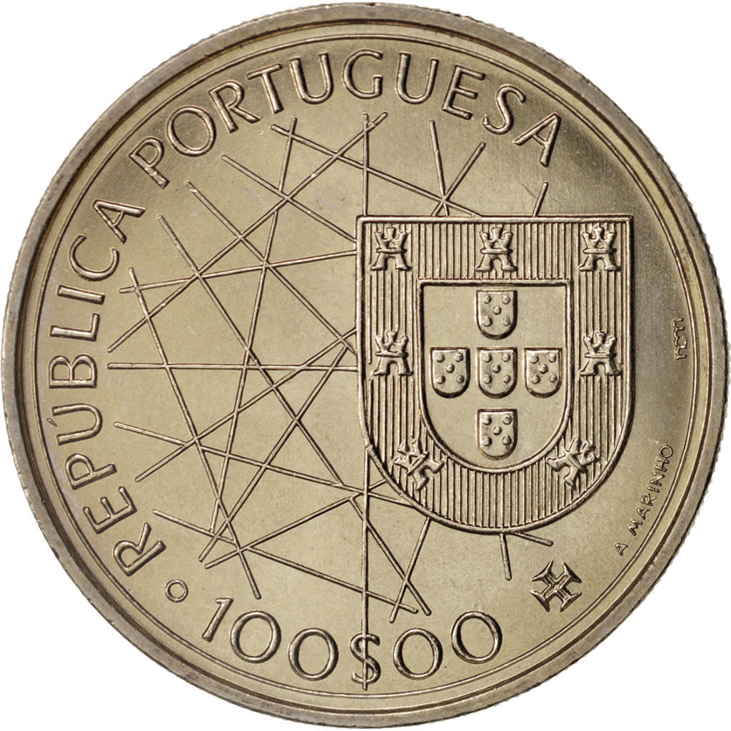 Coin, Portugal, 100 Escudos, 1989, MS(65-70), Copper-nickel, KM:648